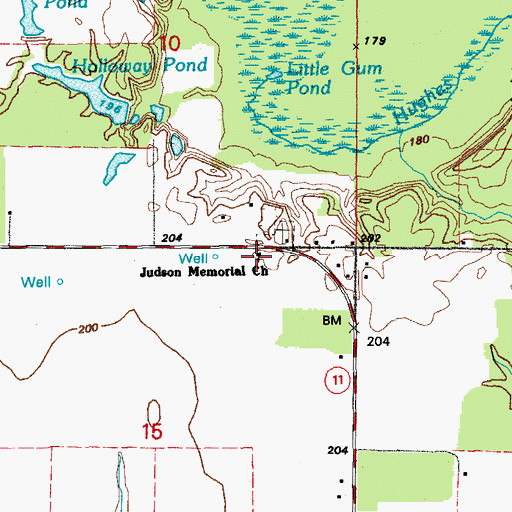 Topographic Map of Judson Memorial Church, AR