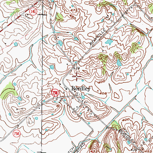 Topographic Map of Bordley, KY