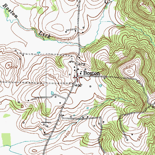 Topographic Map of Boston, KY
