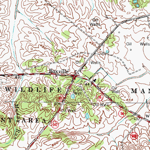 Topographic Map of Boxville, KY