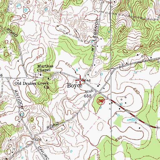 Topographic Map of Boyce, KY