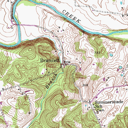 Topographic Map of Bramlett, KY