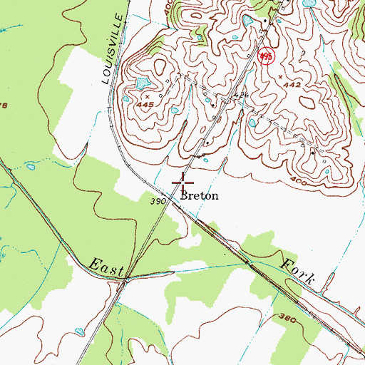 Topographic Map of Breton, KY