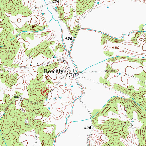 Topographic Map of Brooklyn, KY
