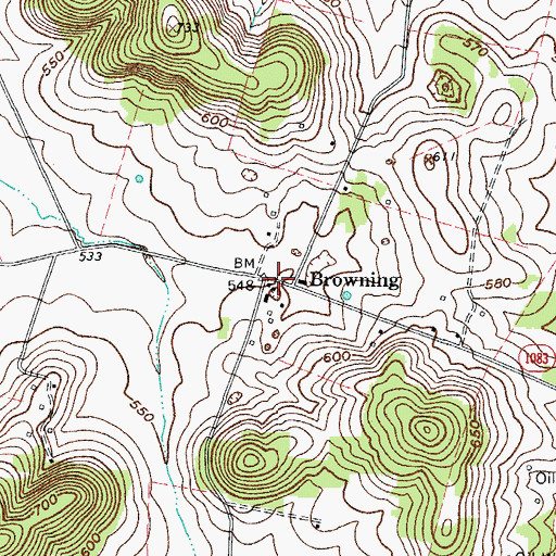 Topographic Map of Browning, KY