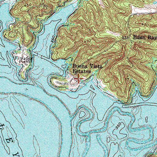 Topographic Map of Buena Vista Estates, KY