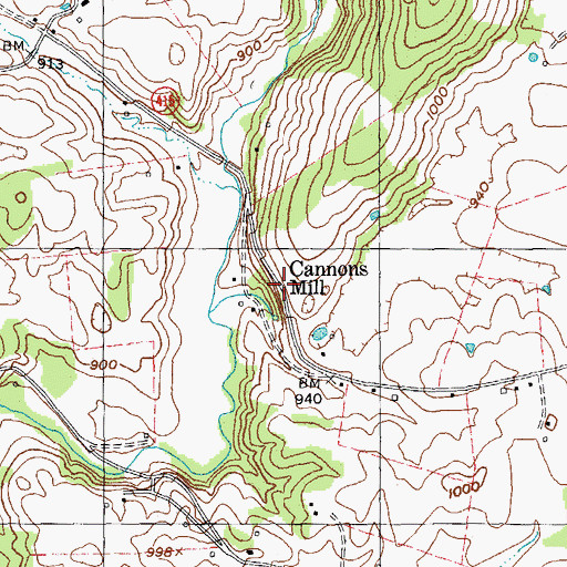 Topographic Map of Cannons Mill, KY