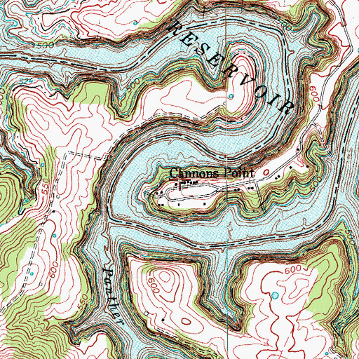 Topographic Map of Cannons Point, KY