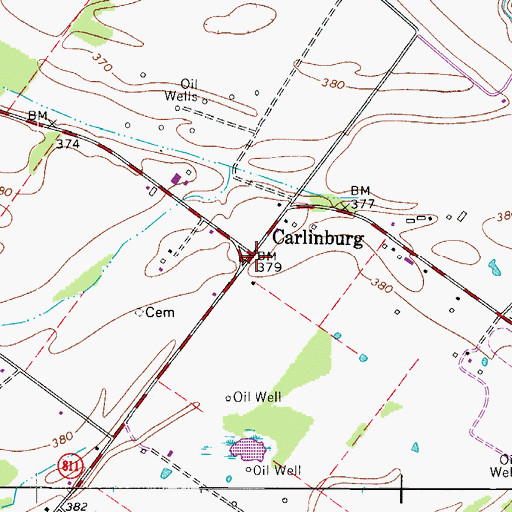 Topographic Map of Carlinburg, KY