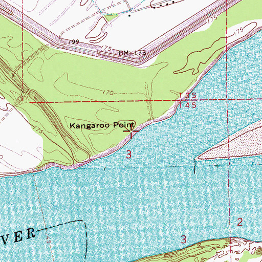 Topographic Map of Kangaroo Point, AR