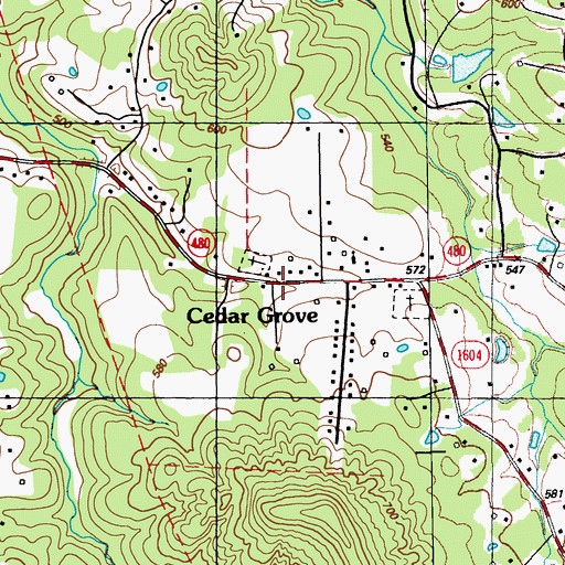 Topographic Map of Cedar Grove, KY
