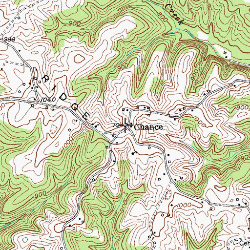 Topographic Map of Chance, KY