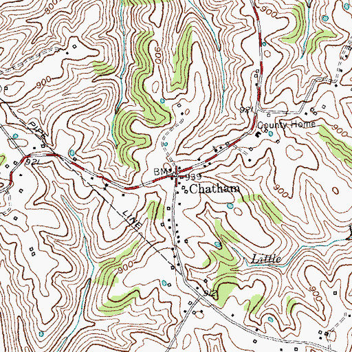 Topographic Map of Chatham, KY