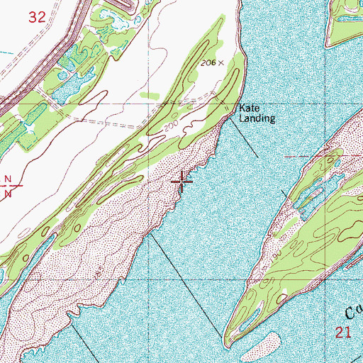 Topographic Map of Kate Lodge, AR