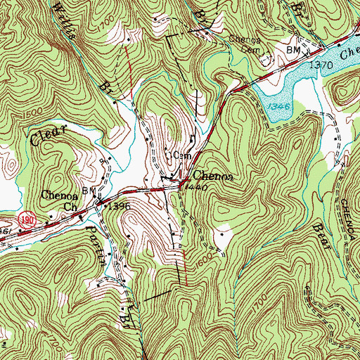 Topographic Map of Chenoa, KY