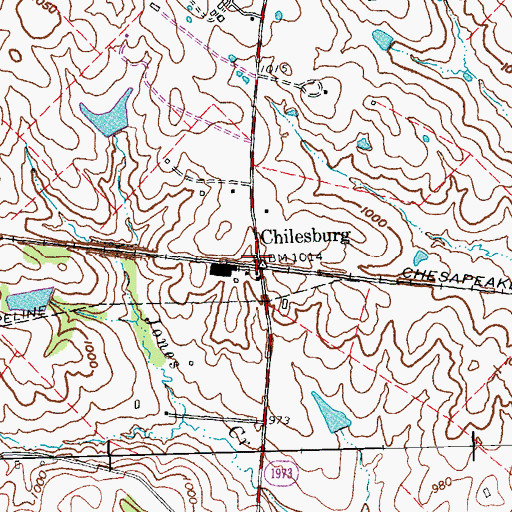 Topographic Map of Chilesburg, KY