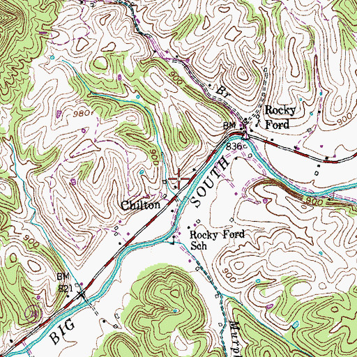 Topographic Map of Chilton, KY
