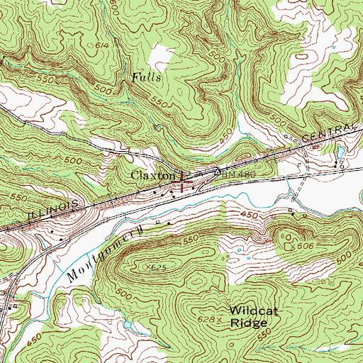 Topographic Map of Claxton, KY