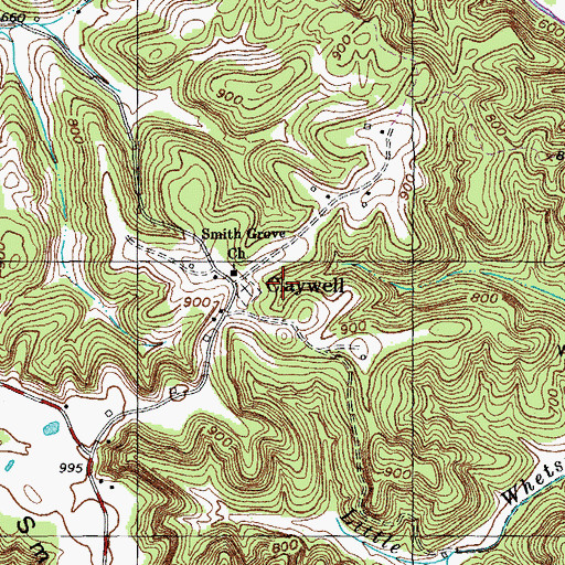 Topographic Map of Claywell, KY