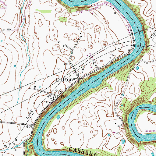 Topographic Map of Clifton, KY