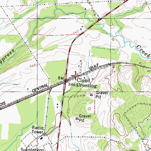 Topographic Map of Cloud Crossing, KY