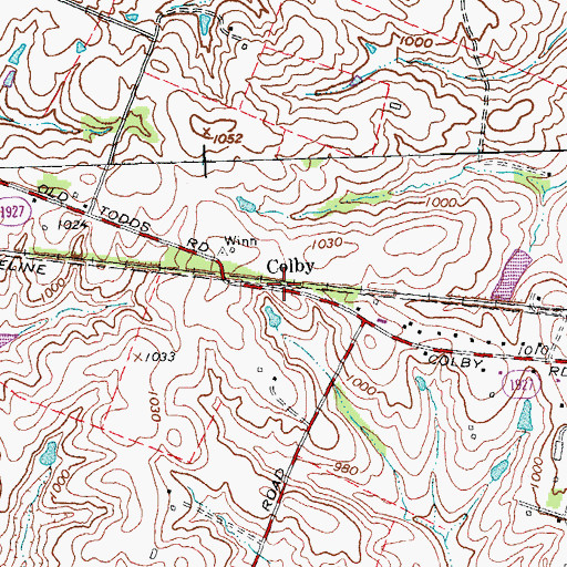 Topographic Map of Colby, KY