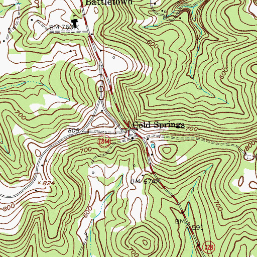Topographic Map of Cold Springs, KY