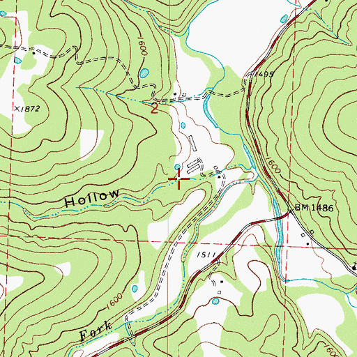 Topographic Map of Keck Hollow, AR
