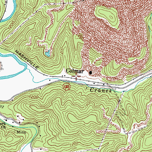 Topographic Map of Colmar, KY