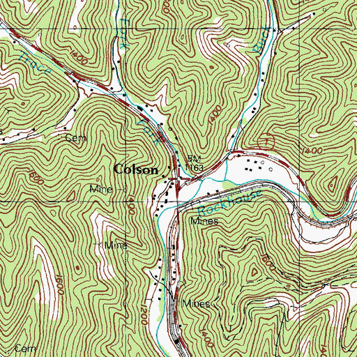 Topographic Map of Colson, KY