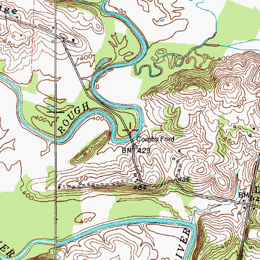 Topographic Map of Combs Ford, KY