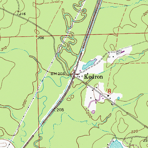 Topographic Map of Kedron, AR