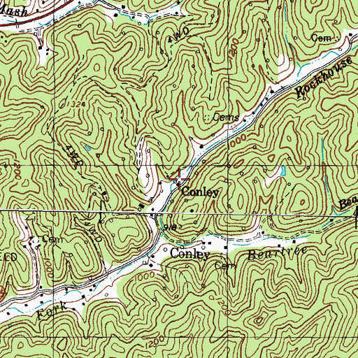 Topographic Map of Conley, KY