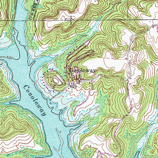 Topographic Map of Conoloway, KY
