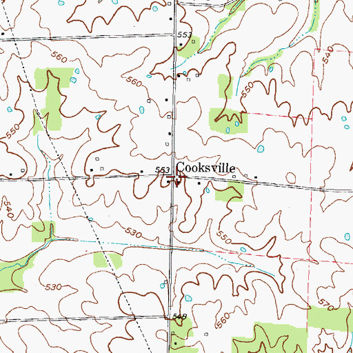 Topographic Map of Cooksville, KY