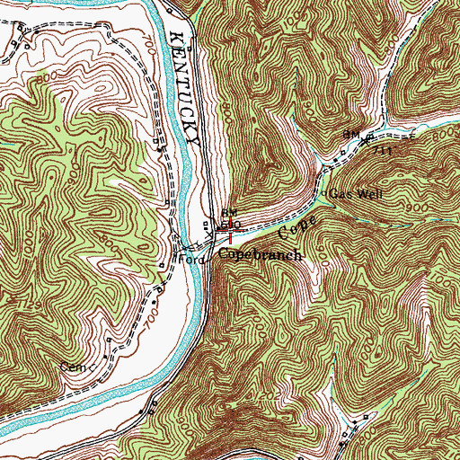 Topographic Map of Copebranch, KY