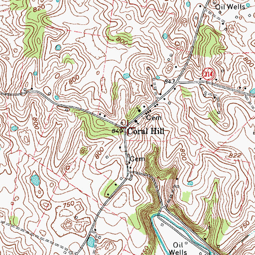 Topographic Map of Coral Hill, KY