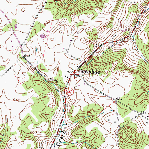 Topographic Map of Covedale, KY