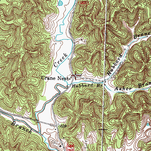 Topographic Map of Crane Nest, KY
