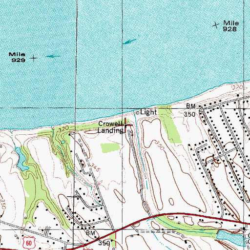 Topographic Map of Crowell Landing, KY