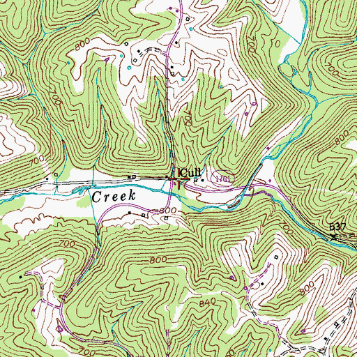 Topographic Map of Cull, KY