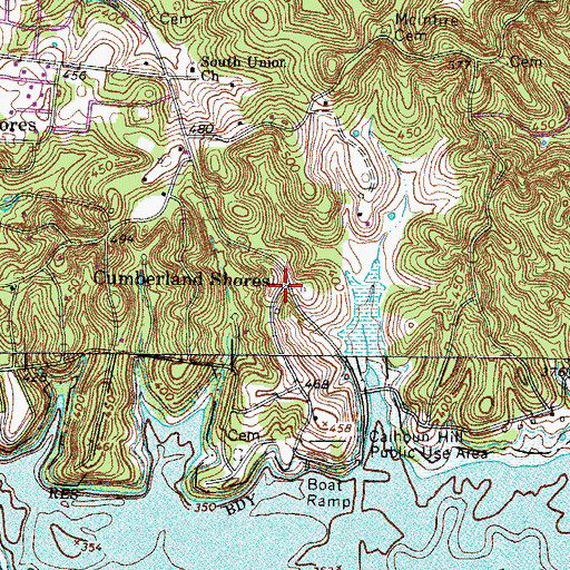Topographic Map of Cumberland Shores, KY