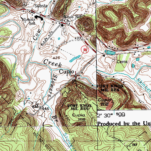 Topographic Map of Cupio, KY