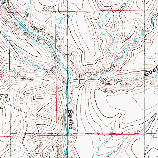 Topographic Map of Goat Canyon, AZ