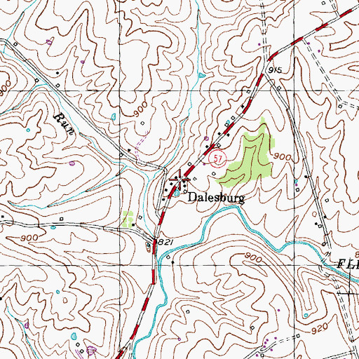 Topographic Map of Dalesburg, KY