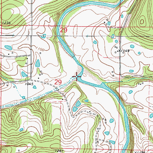 Topographic Map of Keels Creek, AR