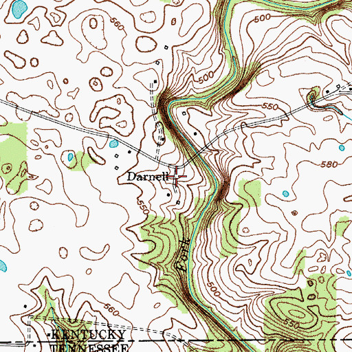Topographic Map of Darnell, KY