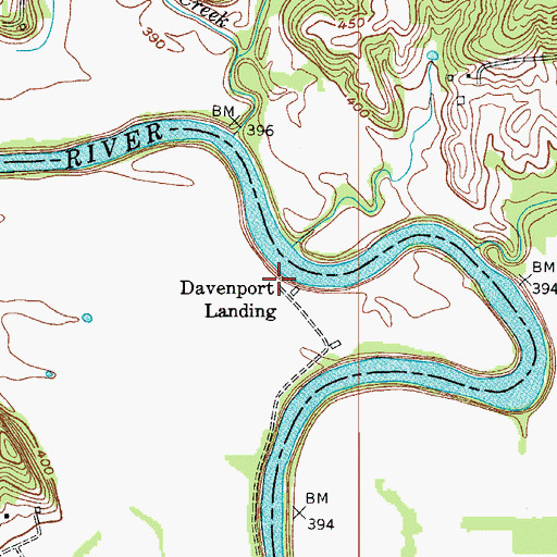 Topographic Map of Davenport Landing, KY