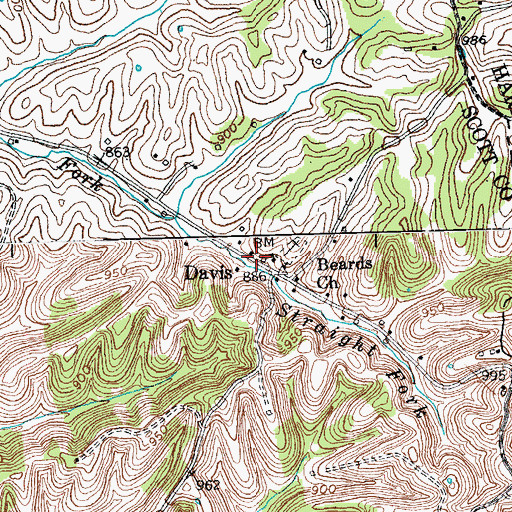 Topographic Map of Davis, KY