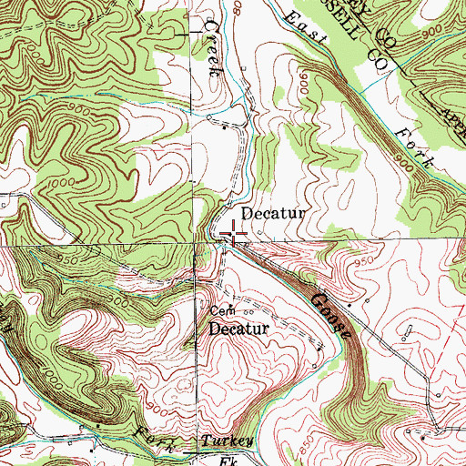 Topographic Map of Decatur, KY